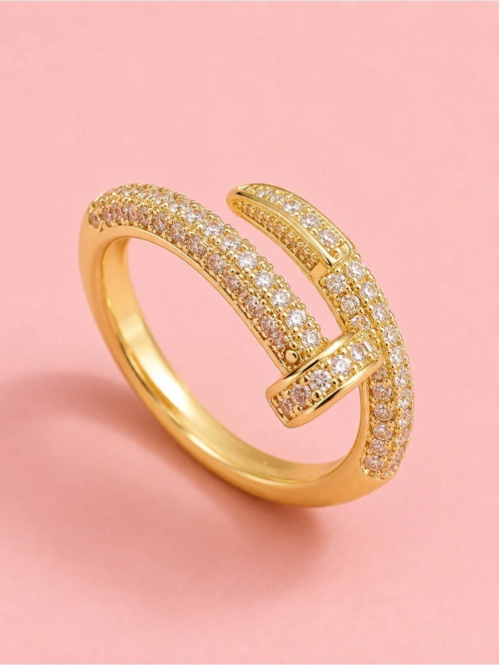 Juste Un Clou Nail Gold Zirconia Ring